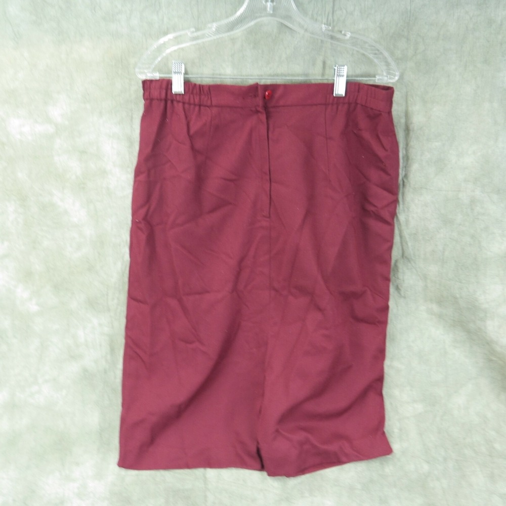 EUC Michele New York solid Burgundy Straight Vintage Size 16      8264